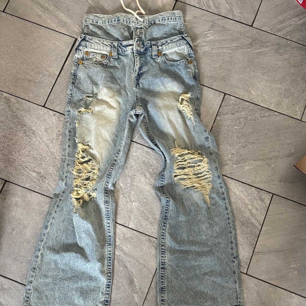 True Religion Bobbi Double Waistband distressed baggy jeans - Picture 4 of 5